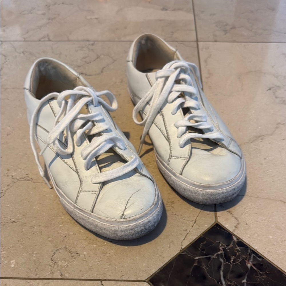 Stylish White Lace-Up Sneakers